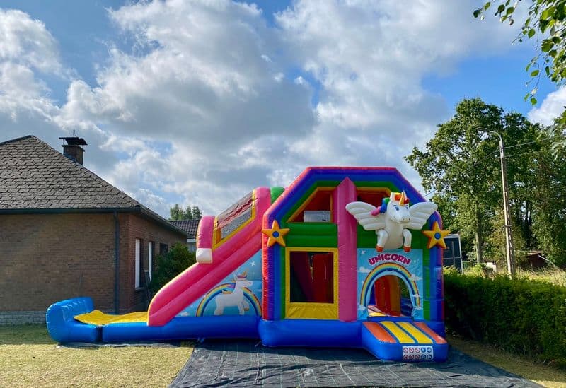 Combi Megaslide Eenhoorn Springkastelen Combislide Jumperke