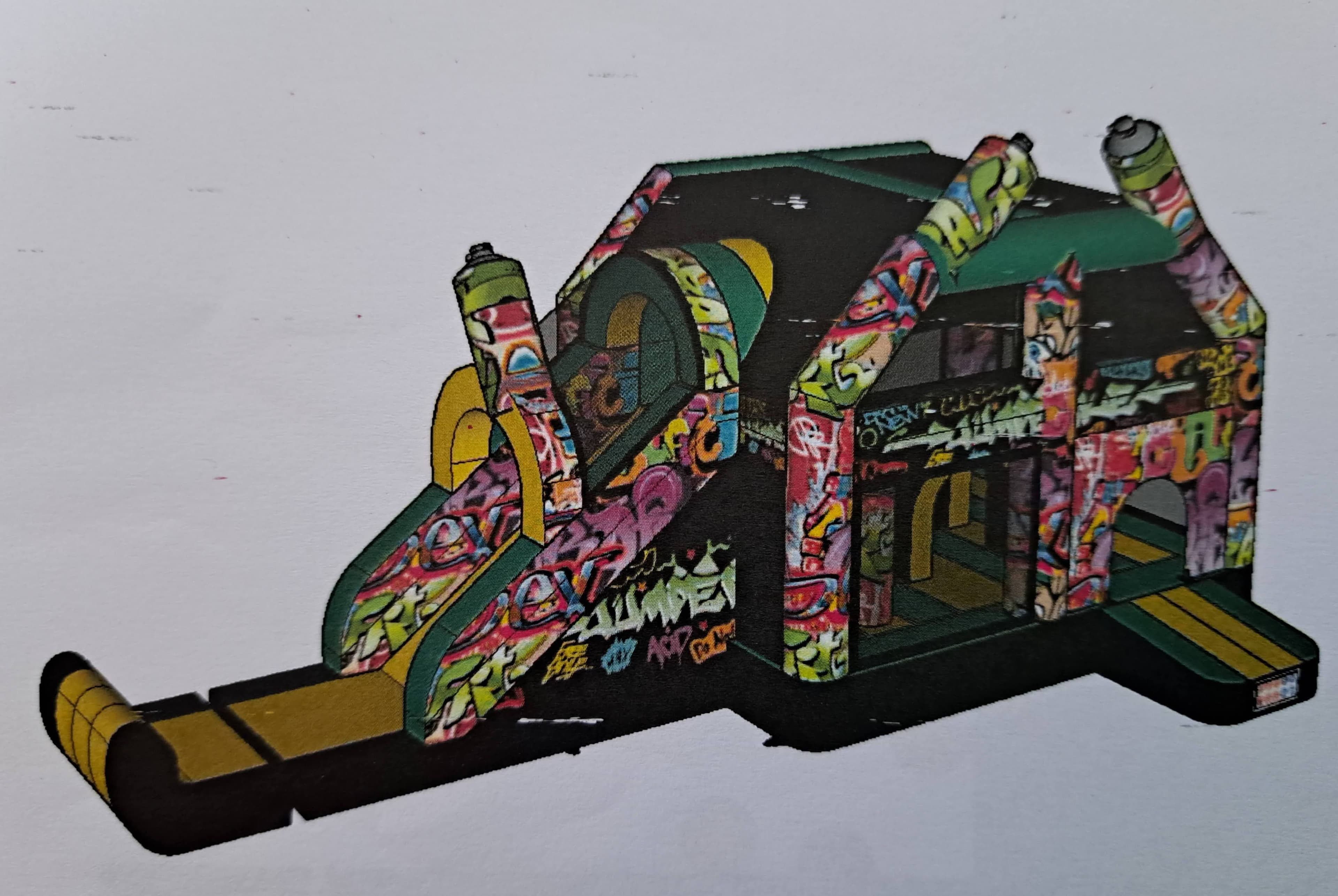 Combislide XL slide graffiti Springkastelen Combislide Jumperke